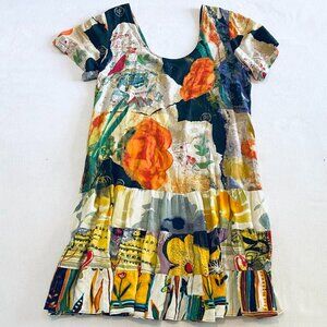 Jams World since 1964 floral tiered mini dress Womens Medium loose beach retro